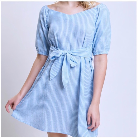 New, Never Worn Tie Front Striped Dress (large) - Picture 1 of 5